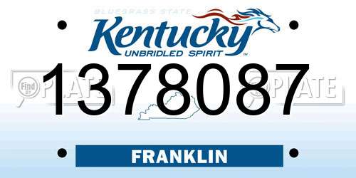 1378087 Kentucky License Plate