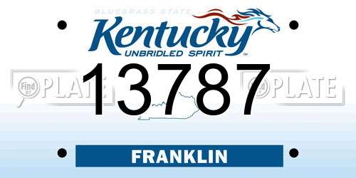 13787 Kentucky License Plate