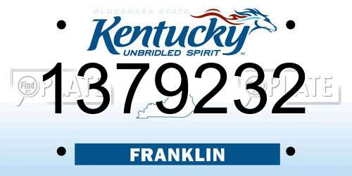 1379232 Kentucky License Plate