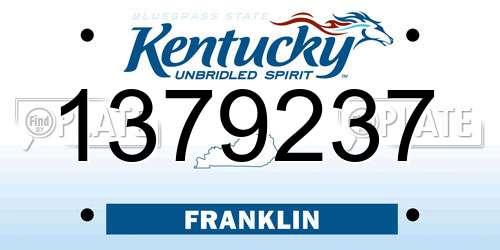 1379237 Kentucky License Plate