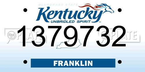 1379732 Kentucky License Plate