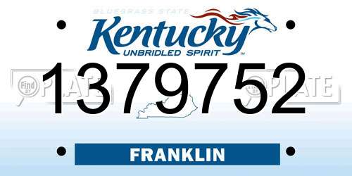 1379752 Kentucky License Plate