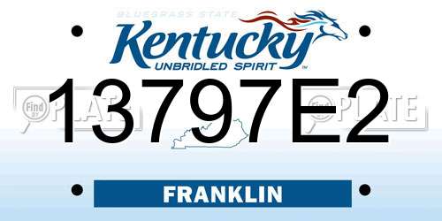 13797E2 Kentucky License Plate
