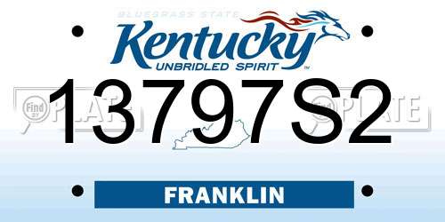 13797S2 Kentucky License Plate