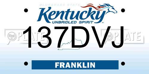 137DVJ Kentucky License Plate
