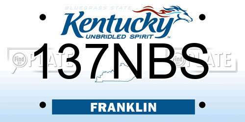 137NBS Kentucky License Plate