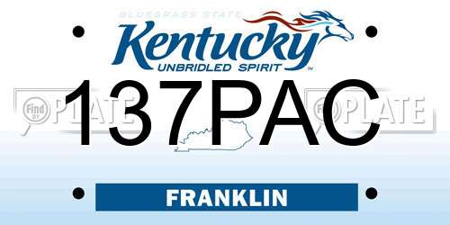 137PAC Kentucky License Plate