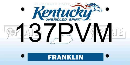 137PVM Kentucky License Plate