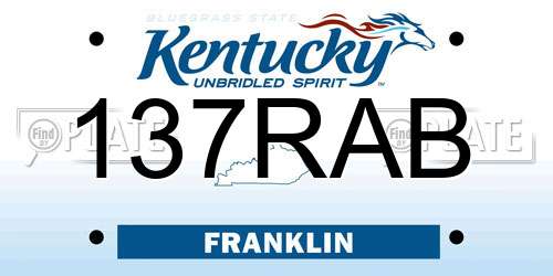 137RAB Kentucky License Plate