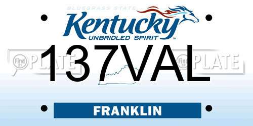 137VAL Kentucky License Plate