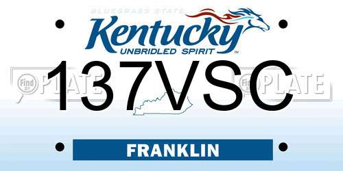 137VSC Kentucky License Plate