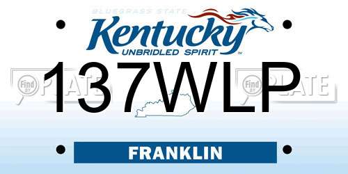 137WLP Kentucky License Plate