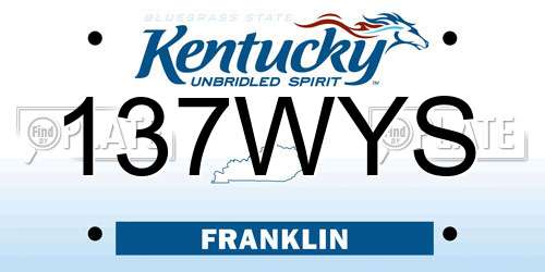 137WYS Kentucky License Plate