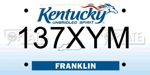137XYM Kentucky License Plate