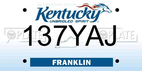 137YAJ Kentucky License Plate