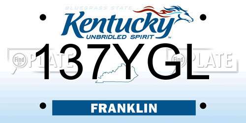 137YGL Kentucky License Plate