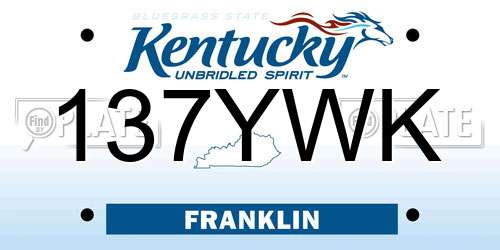 137YWK Kentucky License Plate