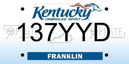 137YYD Kentucky License Plate