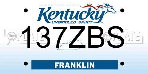 137ZBS Kentucky License Plate