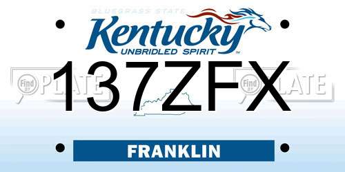 137ZFX Kentucky License Plate