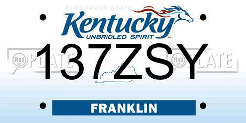137ZSY Kentucky License Plate