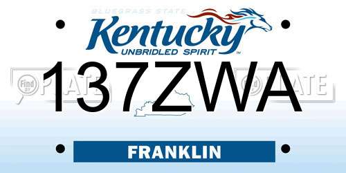 137ZWA Kentucky License Plate