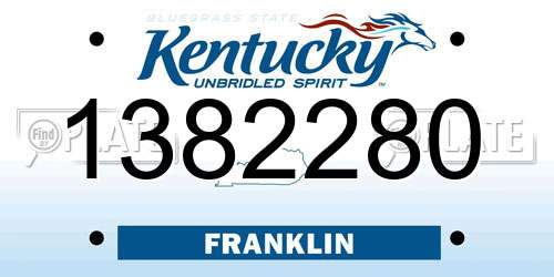 1382280 Kentucky License Plate