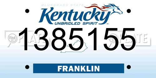 1385155 Kentucky License Plate