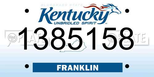 1385158 Kentucky License Plate