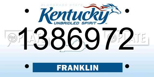 1386972 Kentucky License Plate
