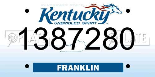 1387280 Kentucky License Plate