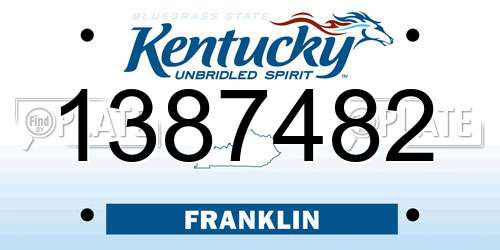 1387482 Kentucky License Plate