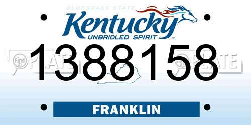 1388158 Kentucky License Plate