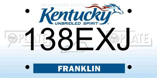 138EXJ Kentucky License Plate
