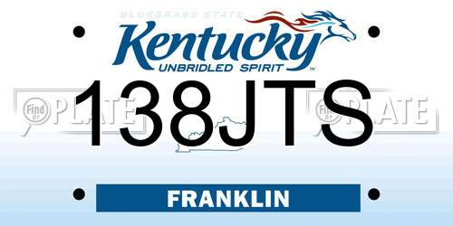138JTS Kentucky License Plate