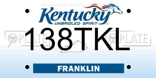 138TKL Kentucky License Plate