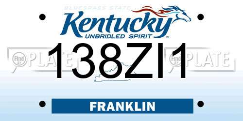 138ZI1 Kentucky License Plate