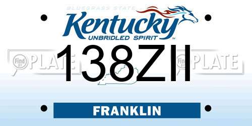 138ZII Kentucky License Plate