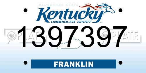 1397397 Kentucky License Plate