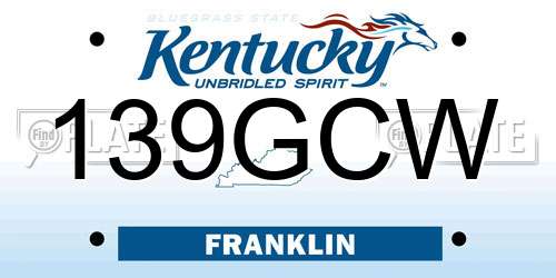 139GCW Kentucky License Plate