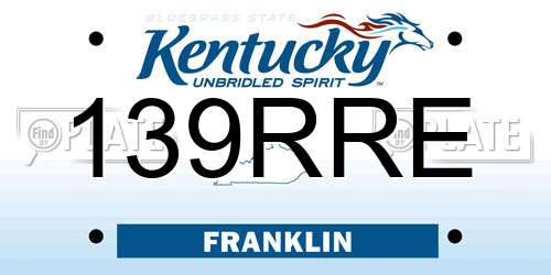 139RRE Kentucky License Plate