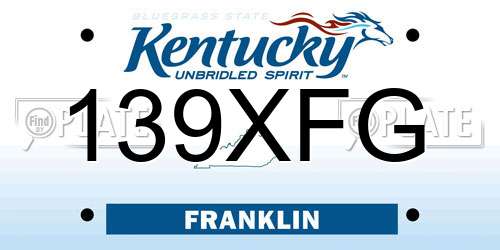 139XFG Kentucky License Plate
