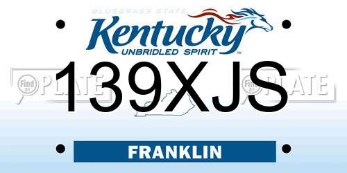 139XJS Kentucky License Plate