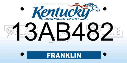 13AB482 Kentucky License Plate
