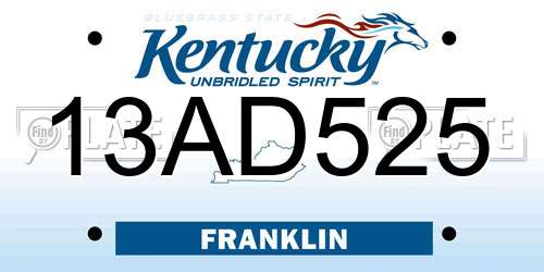 13AD525 Kentucky License Plate