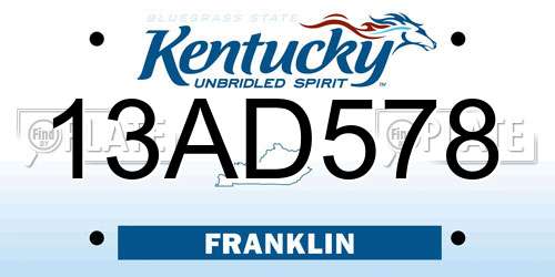 13AD578 Kentucky License Plate
