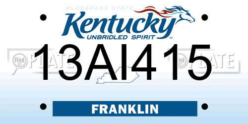 13AI415 Kentucky License Plate