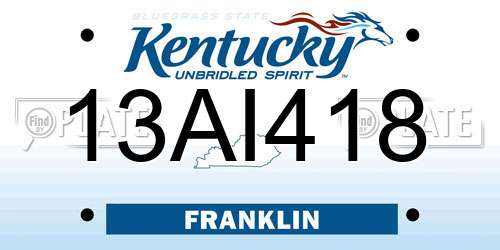 13AI418 Kentucky License Plate