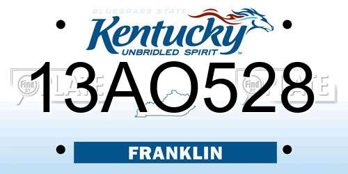 13AO528 Kentucky License Plate