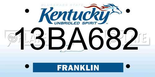 13BA682 Kentucky License Plate